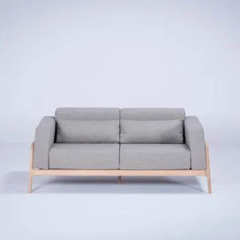 Canapea cu structura din lemn de stejar Gazzda Fawn, 180 cm, gri imagine