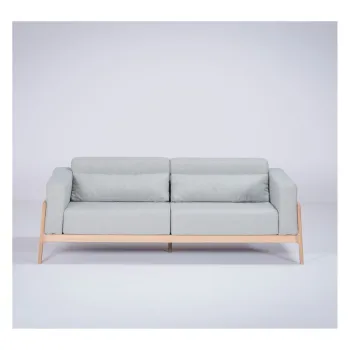 Canapea cu structura din lemn de stejar Gazzda Fawn, 210 cm, albastru - gri imagine