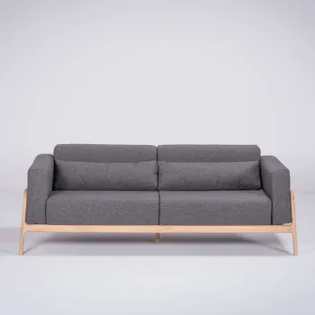 Canapea cu structura din lemn de stejar Gazzda Fawn, 210 cm, gri inchis imagine