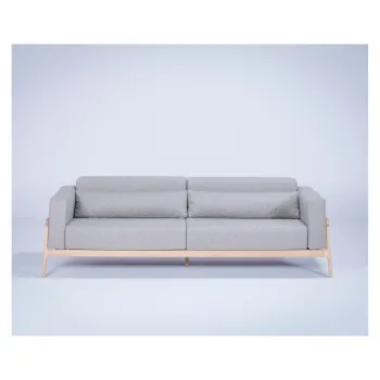 Canapea cu structura din lemn de stejar Gazzda Fawn Plus, 240 cm, gri imagine