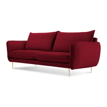 Canapea cu tapiterie din catifea Cosmopolitan Design Florence, rosu, 160 cm imagine