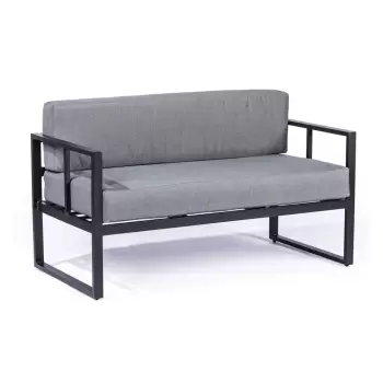 Canapea de gradina cu 2 locuri Bonami Selection Bellisima, gri grafit imagine