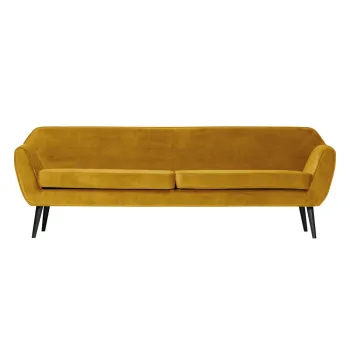 Canapea din catifea WOOOD Rocco, 230 cm, galben imagine