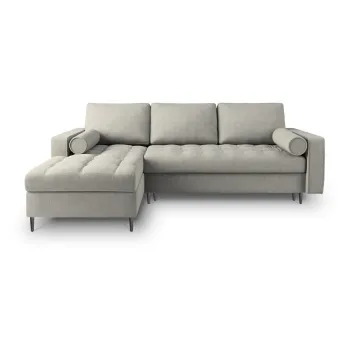 Canapea extensibila cu sezlong dreapta Milo Casa Santo, gri deschis imagine