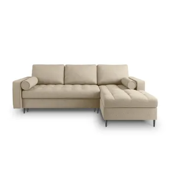 Canapea extensibila cu sezlong stanga Milo Casa Santo, bej imagine