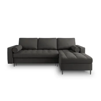 Canapea extensibila cu sezlong stanga Milo Casa Santo, gri inchis imagine