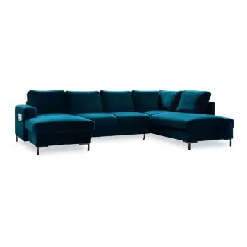 Canapea extensibila din catifea in forma de ,,U