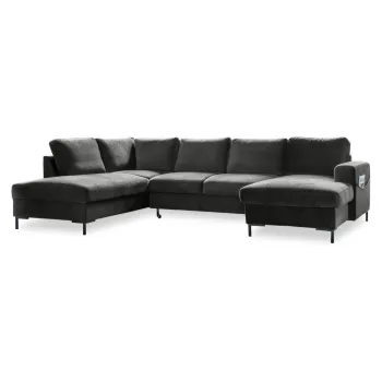 Canapea extensibila din catifea in forma de ,,U