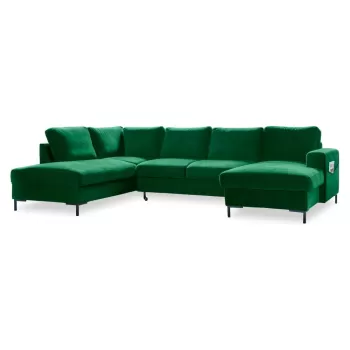 Canapea extensibila din catifea in forma de ,,U