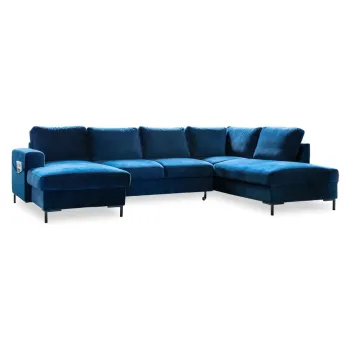 Canapea extensibila din catifea in forma de ,,U