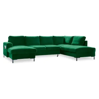 Canapea extensibila din catifea in forma de ,,U