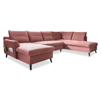 Canapea extensibila din catifea in forma de ,,U