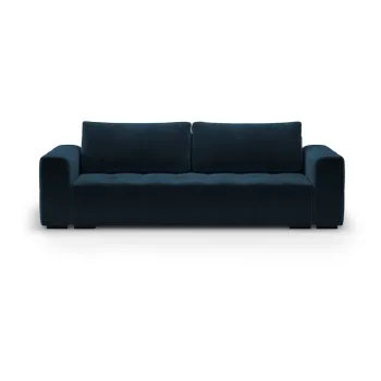Canapea extensibila din catifea Milo Casa Luca, albastru inchis imagine