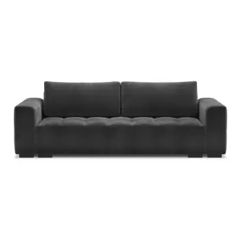 Canapea extensibila din catifea Milo Casa Luca, gri inchis imagine