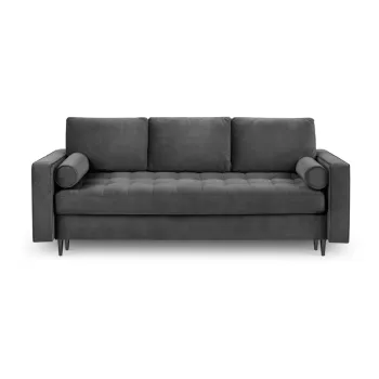 Canapea extensibila din catifea Milo Casa Santo, gri inchis imagine