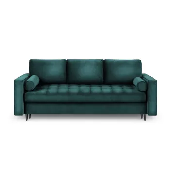Canapea extensibila din catifea Milo Casa Santo, verde petrol imagine