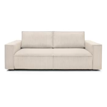 Canapea extensibila din reiat Bobochic Paris Nihad, 245 cm, crem - alb imagine