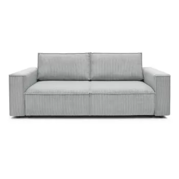 Canapea extensibila din reiat Bobochic Paris Nihad, 245 cm, gri deschis imagine
