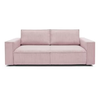 Canapea extensibila din reiat Bobochic Paris Nihad, 245 cm, roz deschis imagine