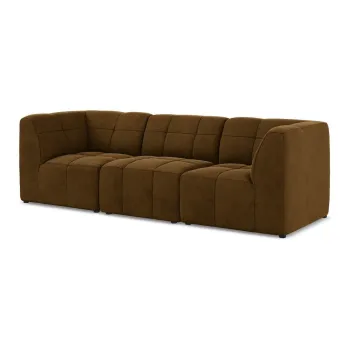 Canapea galben-muE(TM)tar cu tapiE>erie din catifea 255 cm Aloha aEURMakamii imagine