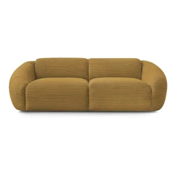 Canapea galben-muE(TM)tar cu tapiE>erie din catifea reiatA250 cm Tina aEURBobochic Paris imagine