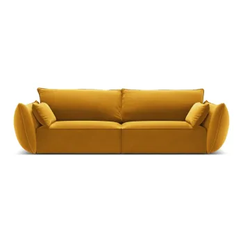 Canapea galben-mustar cu tapiterie din catifea 208 cm Vanda - Mazzini Sofas imagine