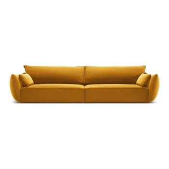 Canapea galben-mustar cu tapiterie din catifea 248 cm Vanda - Mazzini Sofas imagine