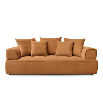 Canapea galben-mustar cu tapiterie din chenille 237 cm Whesley - Bobochic Paris imagine