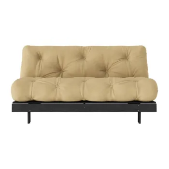 Canapea galben-mustar extensibila 160 cm Roots Black Night - Karup Design imagine