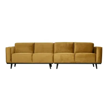 Canapea galbena cu tapiterie din catifea 280 cm Statement - WOOOD imagine