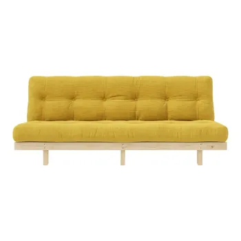 Canapea galbena cu tapiterie din catifea reiata 200 cm Lean - Karup Design imagine