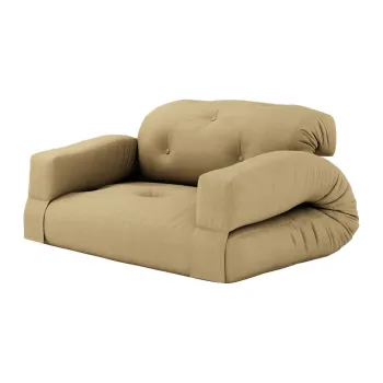 Canapea galbena extensibila 140 cm Hippo - Karup Design imagine