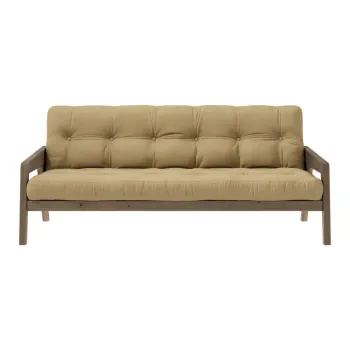 Canapea galbena extensibila 204 cm Grab - Karup Design imagine