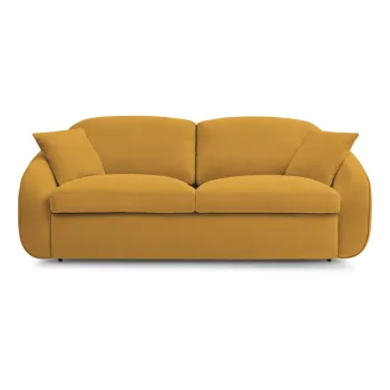 Canapea galbena extensibila 235 cm Cezanne - Bobochic Paris imagine