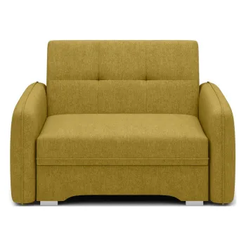 Canapea galbena extensibila/cu spatiu de depozitare cu tapiterie din chenille 102 cm Laine - ELTAP imagine