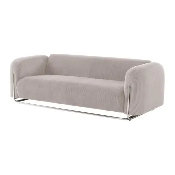 Canapea grej cu tapiterie din catifea reiata 234 cm Everman - Jotex imagine