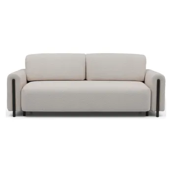 Canapea grej extensibila/cu spatiu de depozitare cu tapiterie din tesatura boucle 244 cm Arcadova - ELTAP imagine