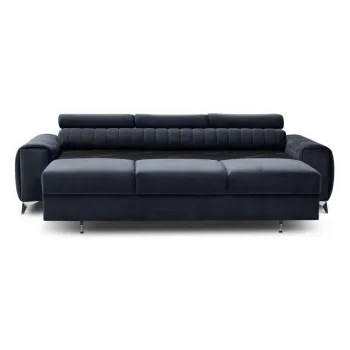 Canapea gri antracit extensibila cu tapiterie din catifea 261 cm Laurence - ELTAP imagine