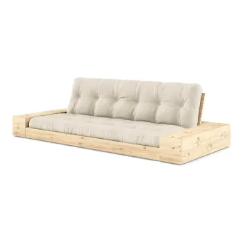 Canapea gri-bej extensibila cu tapiterie din in 244 cm Base - Karup Design imagine