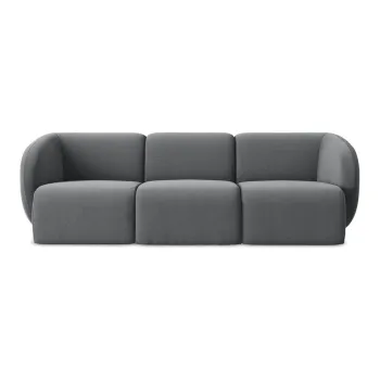 Canapea gri cu tapiE>erie din catifea 244 cm Lani aEURMakamii imagine