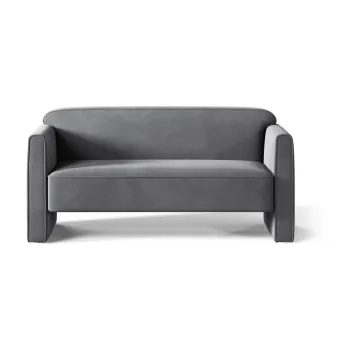 Canapea gri cu tapiterie din catifea 140 cm Abby - Micadoni imagine