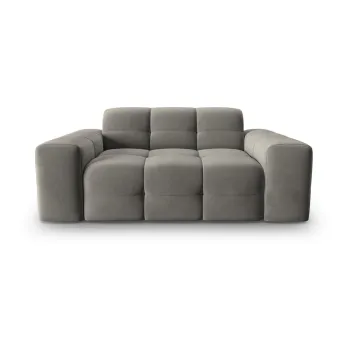 Canapea gri cu tapiterie din catifea 156 cm Kendal - Micadoni Home imagine