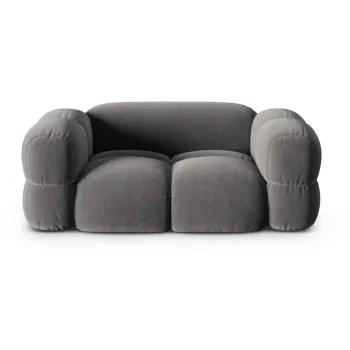 Canapea gri cu tapiterie din catifea 180 cm Loretto - Cosmopolitan Design imagine