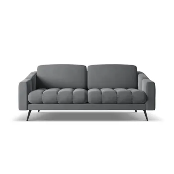 Canapea gri cu tapiterie din catifea 202 cm Nalu - Makamii imagine