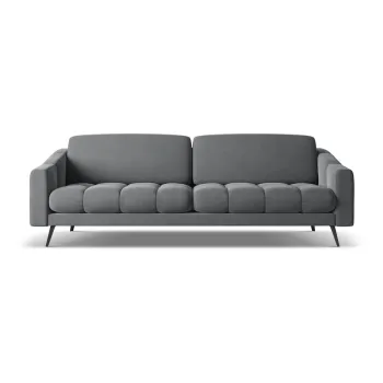 Canapea gri cu tapiterie din catifea 238 cm Nalu - Makamii imagine