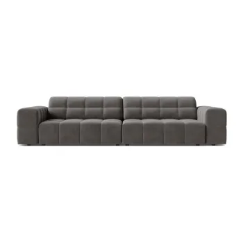 Canapea gri cu tapiterie din catifea 252 cm Chicago - Cosmopolitan Design imagine
