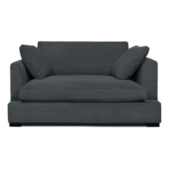 Canapea gri cu tapiterie din catifea reiata 132 cm Mobby - Scandic imagine