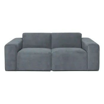 Canapea gri cu tapiterie din catifea reiata 202 cm Sting - Scandic imagine