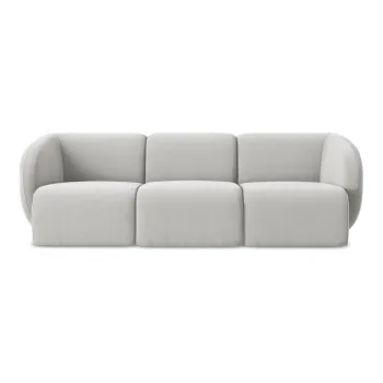 Canapea gri deschis cu tapiE>erie din catifea 244 cm Lani aEURMakamii imagine