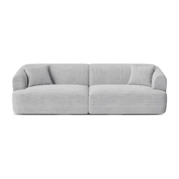 Canapea gri deschis cu tapiE>erie din catifea reiatA255 cm Campi aEURCosmopolitan Design imagine